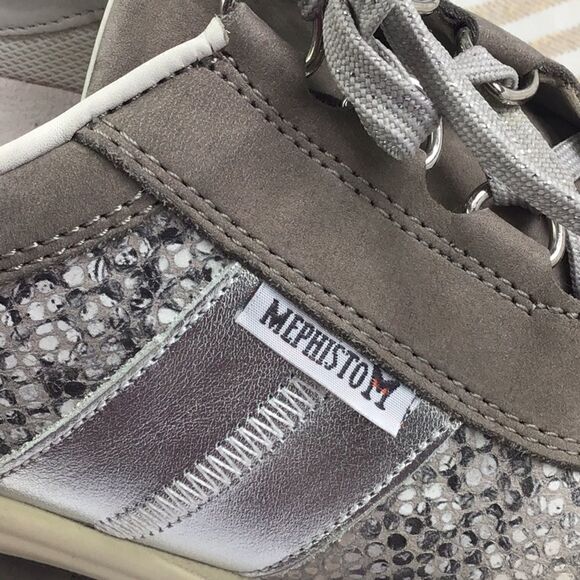 Mephisto Runoff Air Jet System Silver Snakeskin Grey Leather Lace Up Shoes - Picture 10 of 16